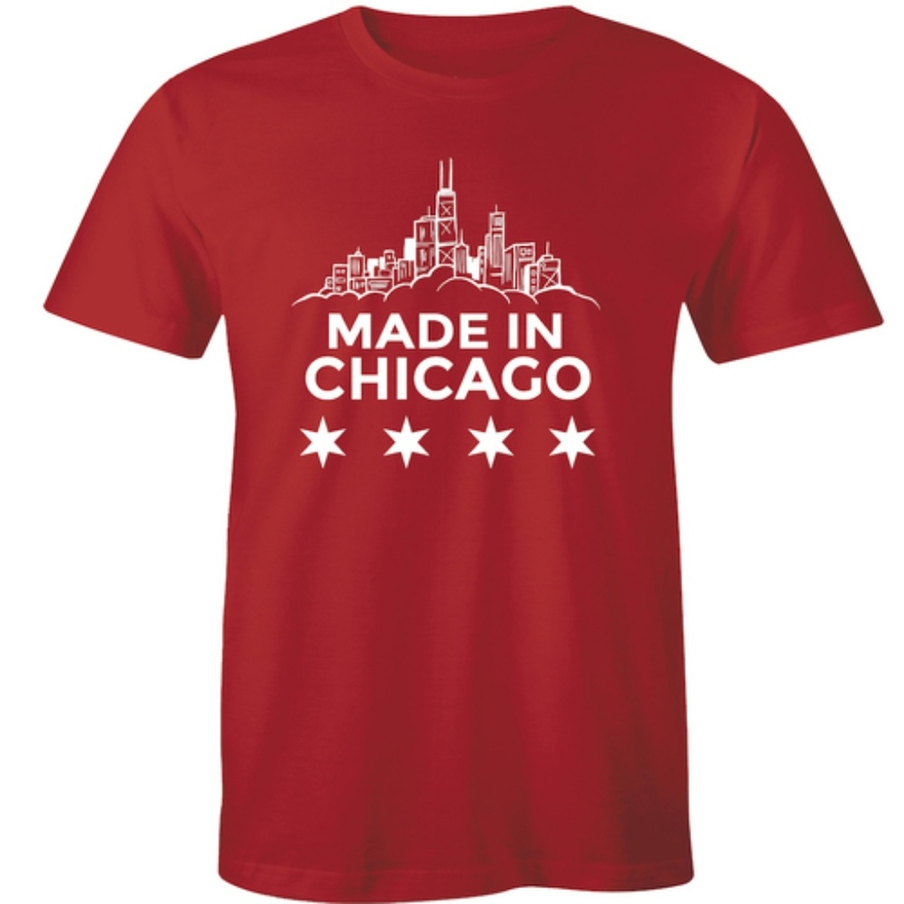 Made In Chicago Skyline Graphic Printed T-shirt